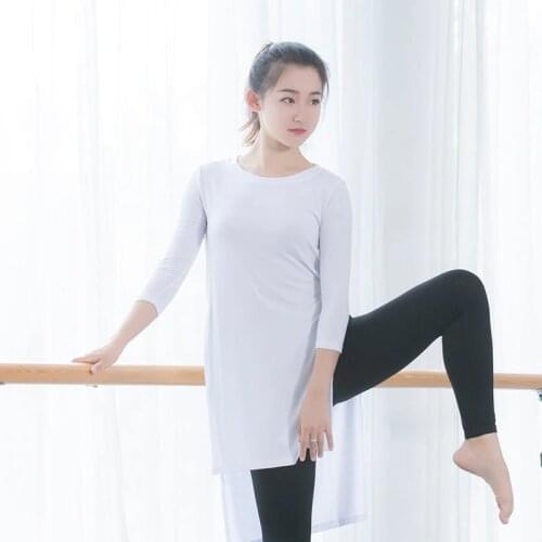 Adult Comfortable Modal Belly Dance Long T Shirt Split Top Costume for Women Dancing Clothes Dancer Wear Clothing