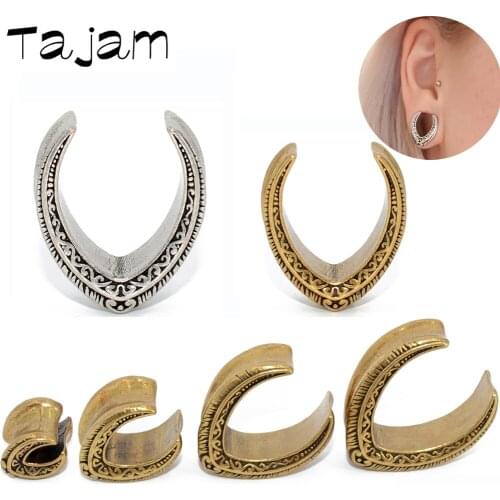 1Pair Antique Vintage Hemisphere Ear Piercing Plugs Ear Expanders Stud Surgical Stainless Steel Fashion Body Unisex Jewelry