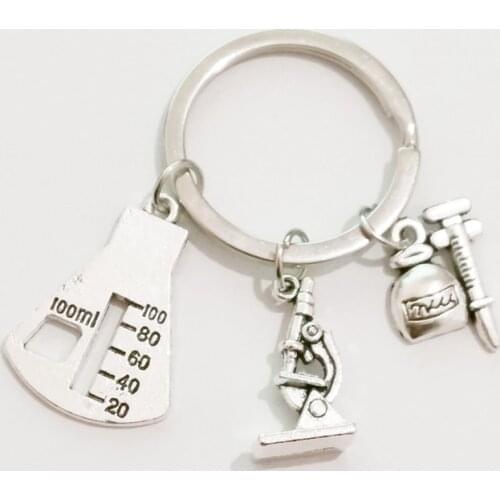 2019 1pc Science Keyring Medical Student Key Chain Nurse Keychain Graduation Jewelry Biology Gift For Teacher