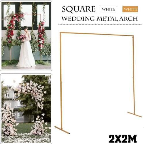 2M X 2M Wedding Stage Background Frame Wrought Iron Decorative Flower Stand Custom Wedding Square Arch Shelf Wedding Decor