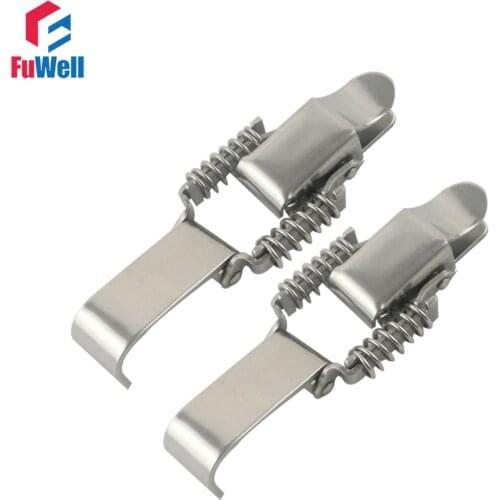 2pcs R009 201Stainless Steel Toggle Latch Hasps Spring Loaded Cabinet Box Buckle