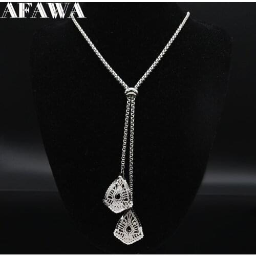 2021 Geometric Stainless Steel Necklace Chain Women Silver Color Long Necklace Jewelry Christmas Gift gargantilla N19898