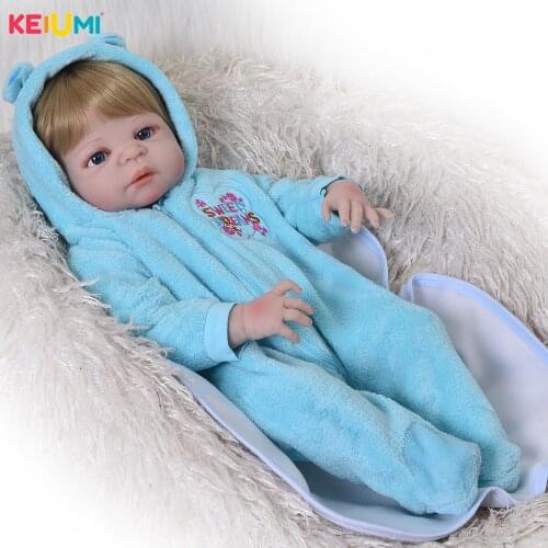 23'' Full Silicone Vinyl Body Baby Dolls Toy Boneca Reborn Playmates For kids Wholesale Dolls Reborn Babies Boy Birthday Gifts