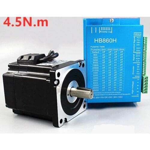 34 Closed Loop High Speed Stepper Motor Set With Encoder Stepper Motor + Driver 8A 4.5N.m