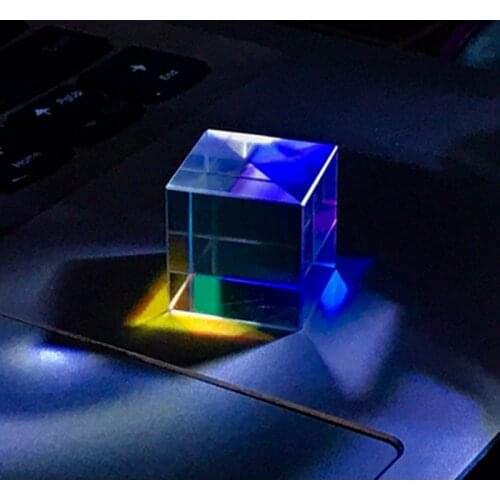 5MM Prism Six-Sided Bright Light Combine Cube Prism Stained Glass Beam Splitting Prism Optical Experiment Instrument Bright