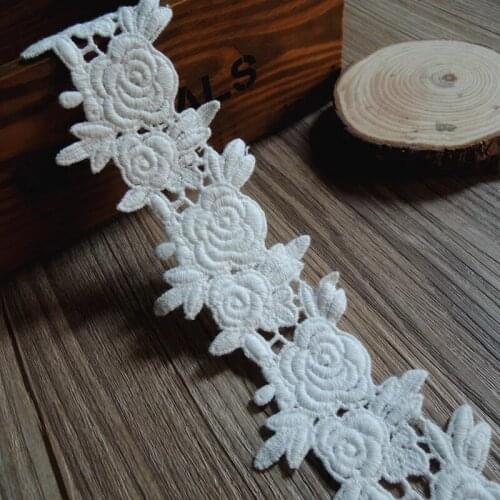 5yards Wide 4.5cm water soluble cotton lace embroidery lace ribbon DIY skirt curtain clothing home cloth decorative accessories