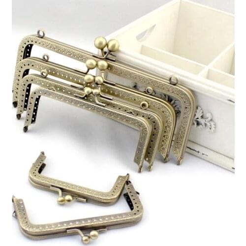 8~30CM bronze square purse frame carving embossing DIY Kiss lock bag Coin Purse