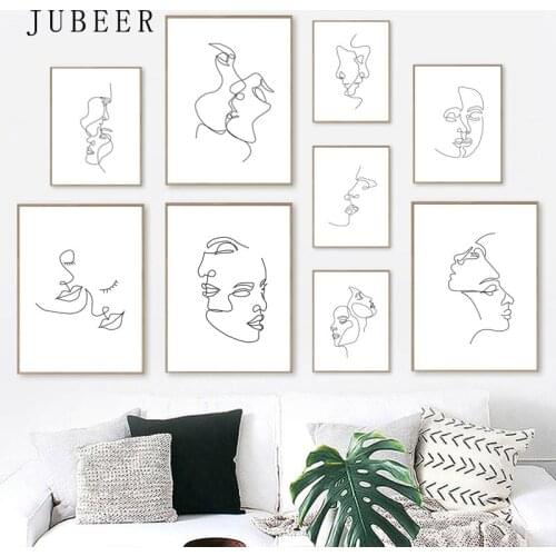 Abstract Woman Face Line Canvas Poster Nordic Decoration Picture Wall Art Prints Painting Minimalist Scandinavian Pictures Decor