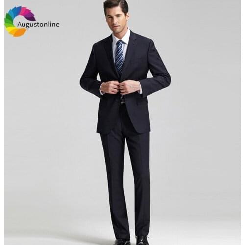 Black Business Men Suits For Wedding 2019 Slim Fit Groom Costume Prom Formal Tuxedo Best Man Blazer Traje Hombre Jacket+Pants