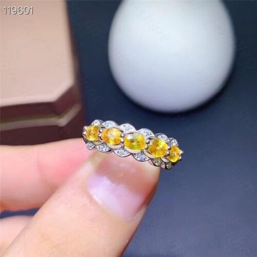 For Women Natural Citrine Gemstone 925 Silver Rings Sterling Fine Jewelry oval Bridal Wedding Bijouterie