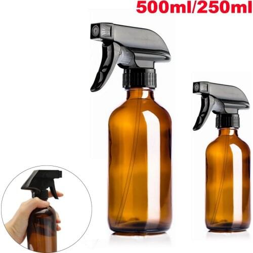 250/500ml Amber Spray Bottle Glass Bottle Large Container Mist Stream Cosmetic Perfume Essential Oil Refillable Bottles Travel
