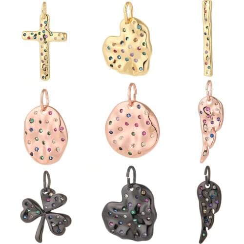 Geometric Pendant Charms for Jewelry Making Bulk Gold Charm Diy Designer Jewelry Charms for Earrings Necklace Bracelet Copper