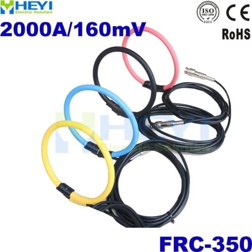 Black yellow red Rocp CT flexible rogowski coil FRC-350 input 1-2000A rogowski sensor with BNC Connector