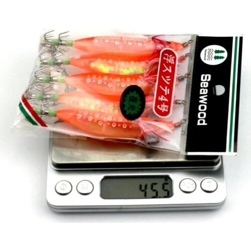 HENGJIA Fishing Lures Squid Jig Hooks 10CM/9g Wood Shrimp Artificial Spinner Lure plastic shrimp Bait