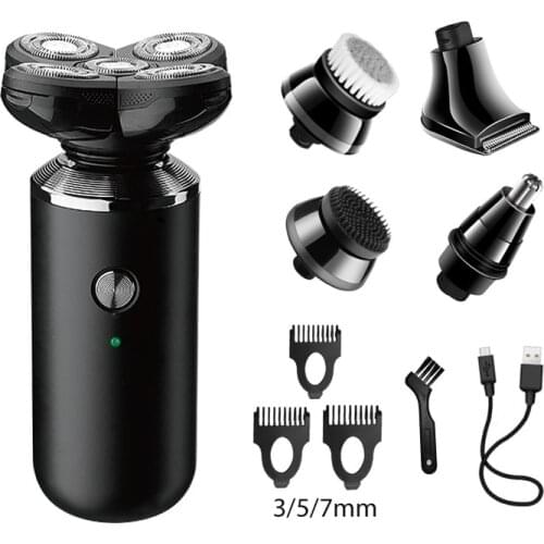 Kemei 5 in 1 Rechargeable Electric Shaver Razor Men Grooming Kit Shaving Machine 5D Trimmer Washable Face Care Beard Shaver