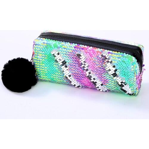 Fashion Reversible Sequin Pencil Case for Girls School Stationery Supplies Super Big Gift Magic Color Pencil Bag Box Pencilcase