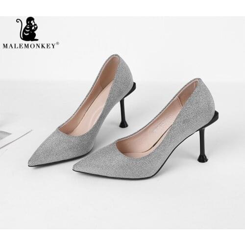 Male monkeys single female shoes fall 2019 new web celebrity ins high-heeled shoes pointed shallow mouth thin heel women pumps