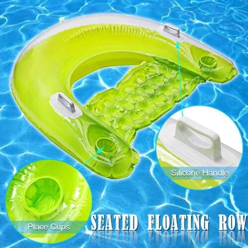 Ride-On Air Mattress Swimming Ring Seated Row Luxury Inflatable Floating Row Adult Pool Party Swimming Floating Bed Water