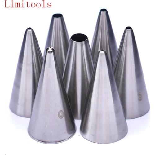 7PCS Confectionery DIY Stainless Steel Icing Piping Nozzles Pastry Tips Fondant Cup Cake Baking Cake decorator Tools