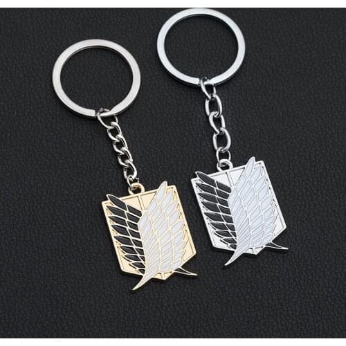 New Attack On Titan Anime Keychain Shingeki No Kyojin Wings of Liberty Key Chain Rings Motorcycle Car Keys Men Gifts Llavero