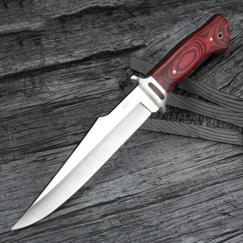 Outdoor Survival Knife Fixed Blade Camping Knives Wild Hunting Knife Straight Multifunction Knife Jungle Hiking with Sheath