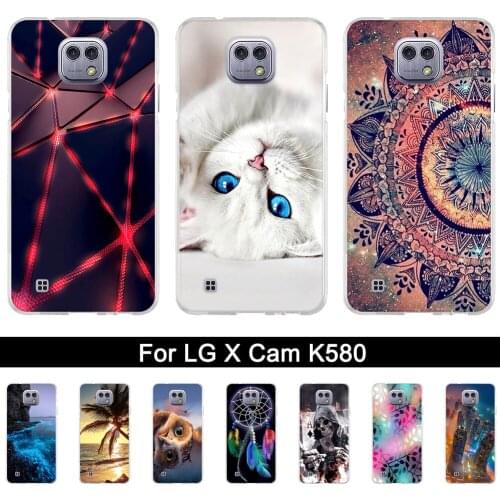 Painted Shells For LG X cam k580 Painting TPU Case for LG X Cam K580 K580DS Silicone Back Phone Cover for Lg x cam 5.2 inch Bags