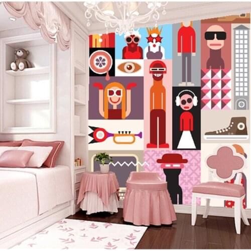 Custom papel de parede infantil, creative cartoon characters for childrens room living room TV backdrop waterproof wallpaper