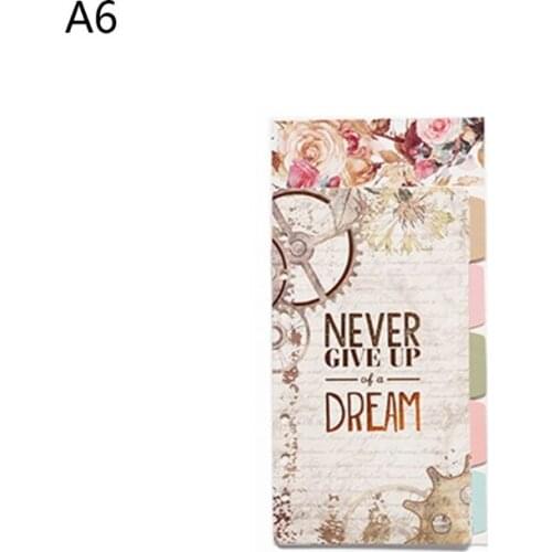 1Set A5 A6 Loose Leaf Notebook Divider 6 Hole Index Separator Binder Stationery