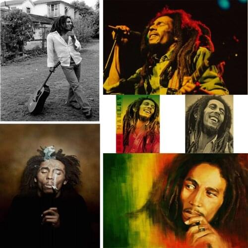 Retro Bob Marley Reggae Rock Poster 5D DIY Diamond Painting Full Square Diamond Embroidery Cross Stitch Art Picture Home Decor