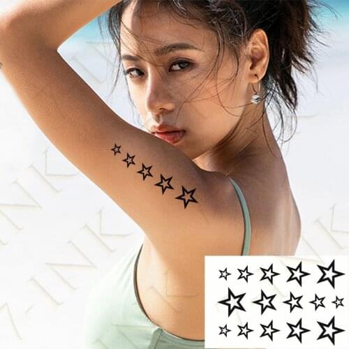 Waterproof Temporary Tattoo Sticker Little Music Letter Tatto Small Size Star Imperial Crown Fake Tatoo for Girl Women Kids