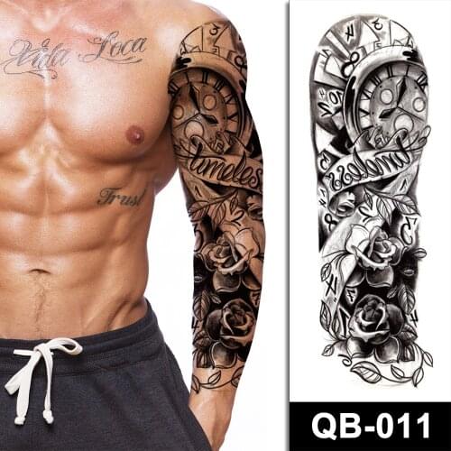 Waterproof Temporary Tattoo Sticker Totem Geometric Full Arm Large Size Sleeve Tattoo Fake Tattoo Flash Tattoos for Men Women