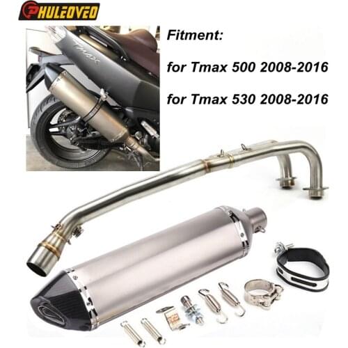Motorcycle TMAX 500/530 2008-2016 Muffler Exhaust Full System Carbon Fiber Motorbike Exhaust Muffler Escape Slip-on TMAX 500/530