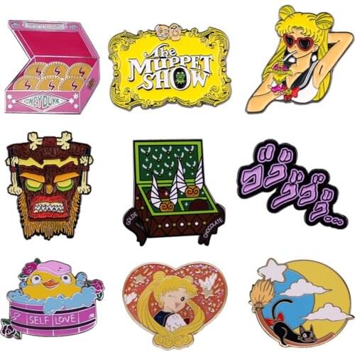 Beautiful Girl Hard Enamel Pins Collect Magic Figure Metal Cartoon Brooch Backpack Collar Lapel Badges Fashion Jewelry Gifts
