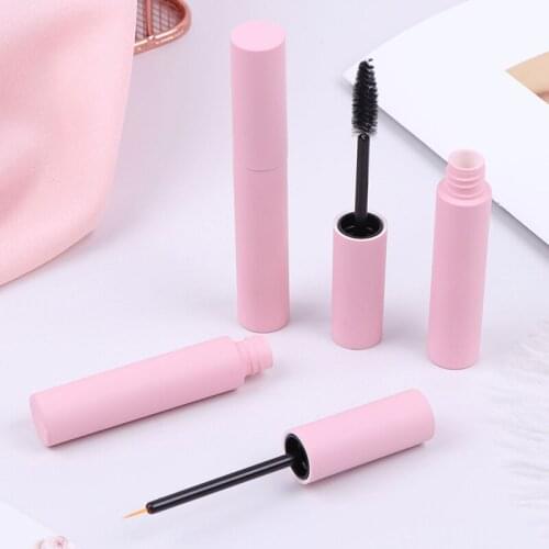 1pc 10ml Lip Gloss tubes Empty Eyeliner Mascara Lip balm Bottle Cosmetic Container Pink bottles Eyeliner/Eyelash/Lip Brush