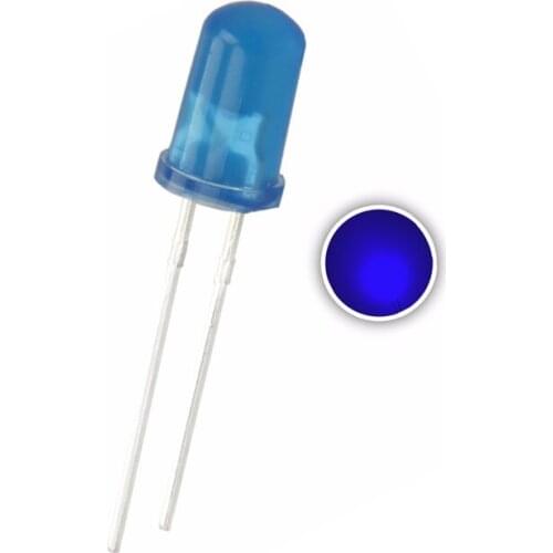 100pcs LED Blue 5mm Super Bright Round Through Hole Transparent 5 mm LED Light Emitting Lamp Free shipping