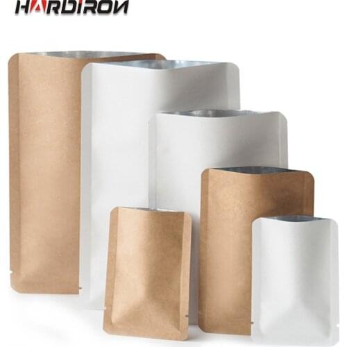 White Yellow Kraft Paper Flat Pocket Nuts Melon Seeds Tea Thickened Aluminum Foil Snacks Flat Bottom Bag