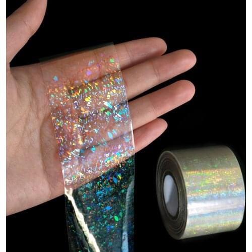 120m*4cm/roll Broken Glass Foil on Finger DIY Nail Art Paper Sticker DIY Nail Beauty Decoration Tools