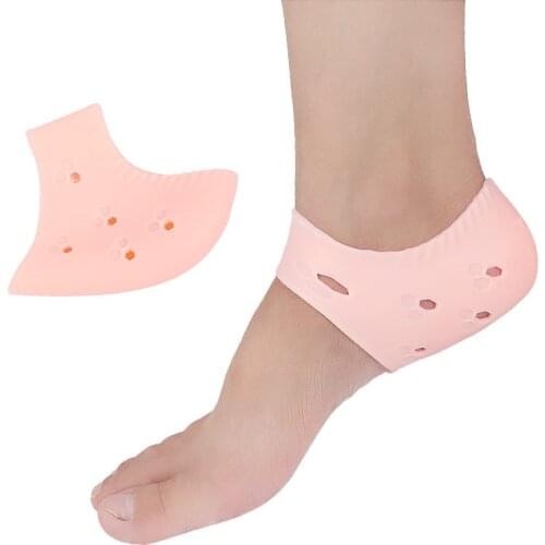 2pieces=1pair Soft Silicone Foot Heel Cover Protective Sleeve Plantar Fasciitis Care Pads Pain For Relief Reduce Orthopedic