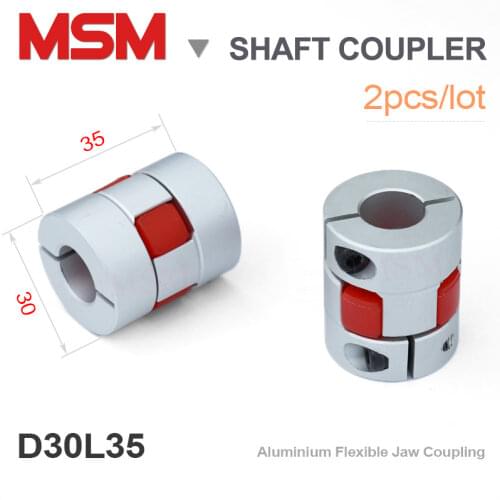2pcs MSM Motor Couplings D30L35 Flexible Plum Shaft Coupler 5mm 6mm 8mm 10mm Rubber Jaw Spider CNC Ballsrew Connector