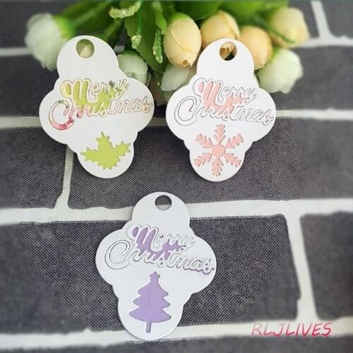 3Pcs/Set Christmas Tags Metal Cutting Dies Stencil for DIY Scrapbooking Stamp/photo album Decorative Embossing DIY Paper Cards