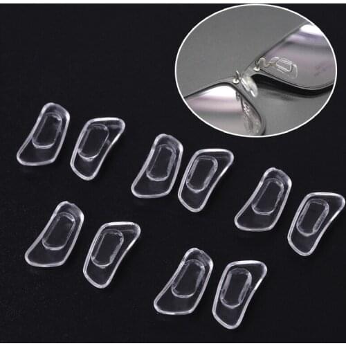5 Pairs/Lot Inserted Bayonet Silicone Eyeglasses Soft Nose Pads Glasses Massage 2XPC