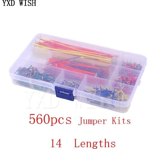560pcs Jumper Wire Kits 14 Lengths Breadboard Lines Circuit Board Jumpers U Shape Cable Kit For Arduino Bread Board Diy Cables
