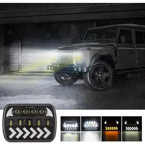 7x6 5X7 inch H6054 / 4X 6 inch H4656 - Dynamic LED Turn Light Hi/Lo Headlight DRL For Wrangler Cherokee Toyota Pick-up Truck