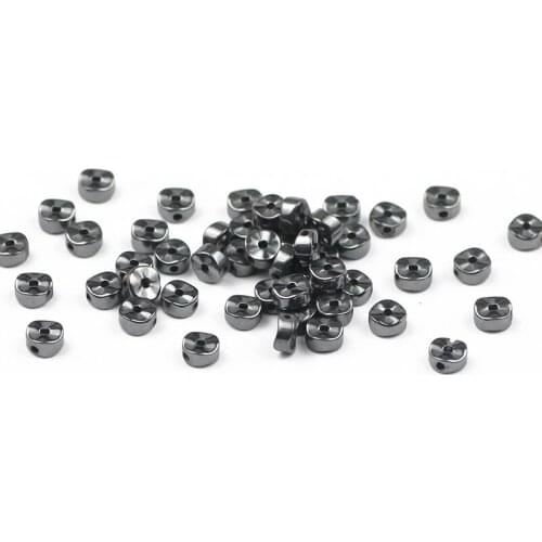 RBFHYER 4x2MM Natural Stone Gear COIN Beads Black Hematite Loose Space Beads for Jewelry Making DIY bracelet Pendant Accessories