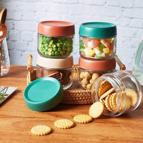 Birds nest bottling household transparent small jar glass bottle with lid moisture-proof stackable sealed jar honey yogurt