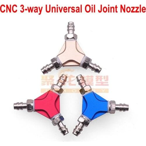 CNC 3-way Universal Oil Joint Nozzle Fuel Filter Outlet Inlet for Gas Engine/ Fuel Tank 3 Color