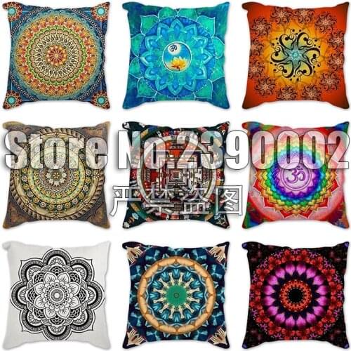 Home Decor for Chair Throw Pillows Block Boho Geometric Pattern Cushion Cover Mandela Flowers Cushion Sofa Throw Pillowcase