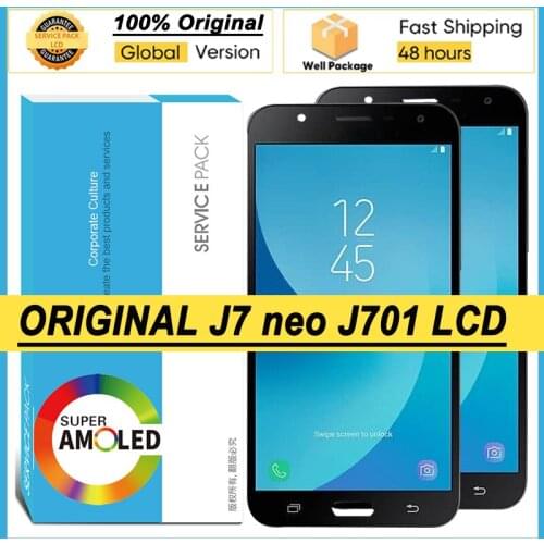 100% Original Amoled 5.5'' Display for Samsung Galaxy J7 Neo J701 J701F J701M J7 Core LCD Touch Screen Digitizer Repair Parts