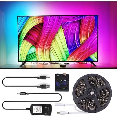 DIY Ambient TV PC Dream Screen USB LED Strip HDTV Computer Monitor Backlight DC 5V Addressable WS2812B LED Strip 1/2/3/4/5m