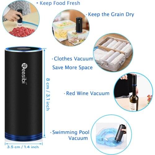 Electric Vacuum Storage Pump for Travelling Home Clothes Blankets Portable Hand Sous Vide Food Saver Vacuum Bags Sealer Machine